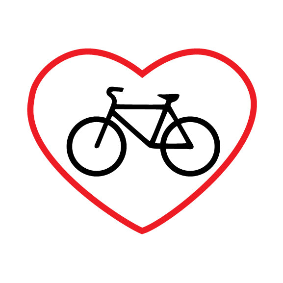 Bike in Red Heart Outline