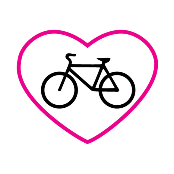 Bike in Pink Heart Outline