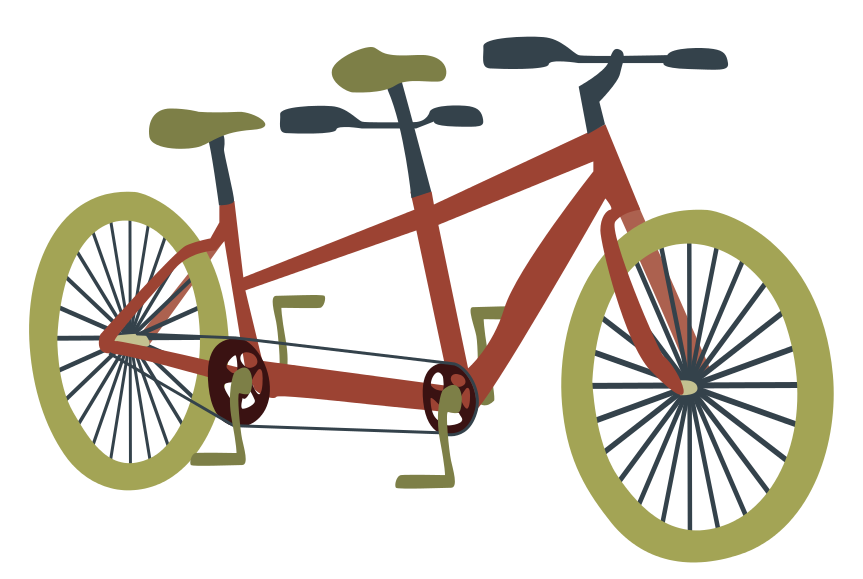 Tandem Bike - Earth Tones